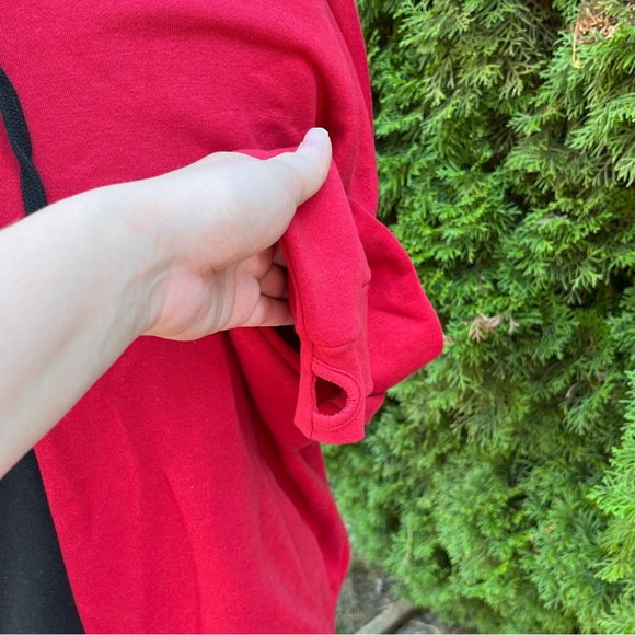 Social Collision Split Red/Black Devil Hoodie - Picture 3 of 7